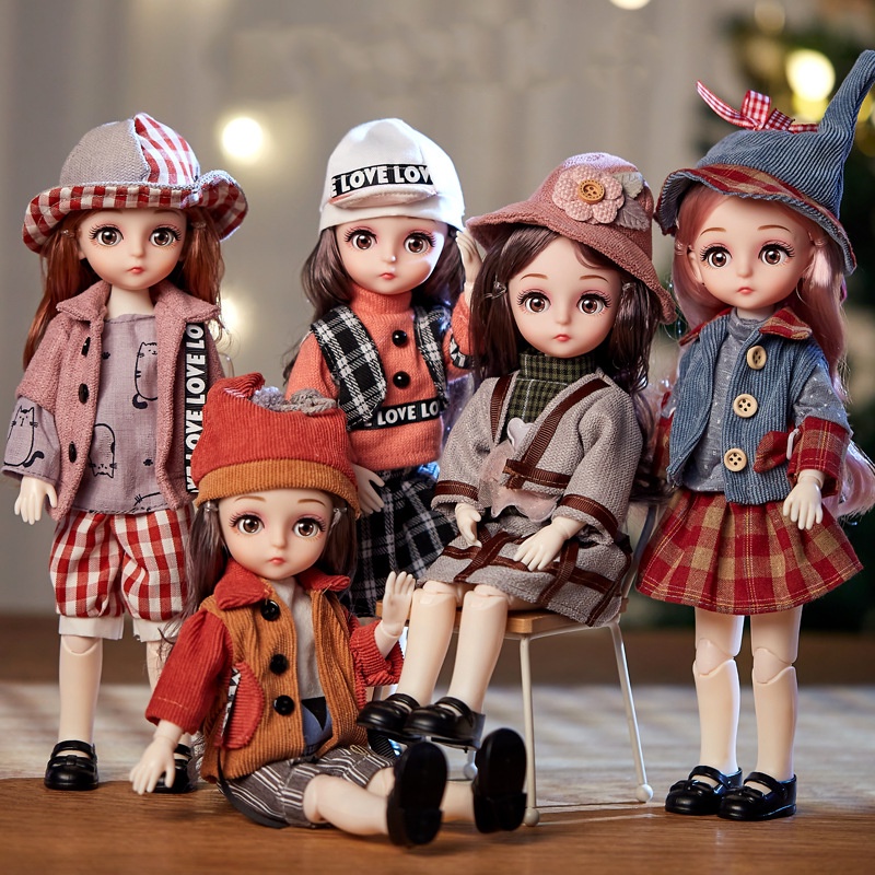 12boneka BJD Constellation Ball Jointed Full Set Dengan Baju Wig Lembut Kepala Vingl