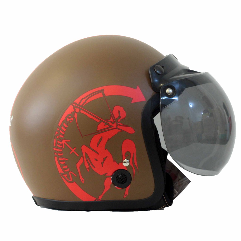 HELM BOGO / MVSTAR HELM ZODIAK SAGITARIUS  - VISOR BSTAR CEMBUNG Model BOGO + FREE NEO PET RIDER