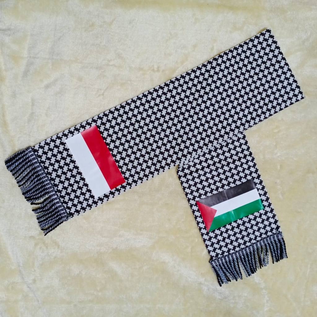 Syal Hitam Putih Save Palestine New Kameh