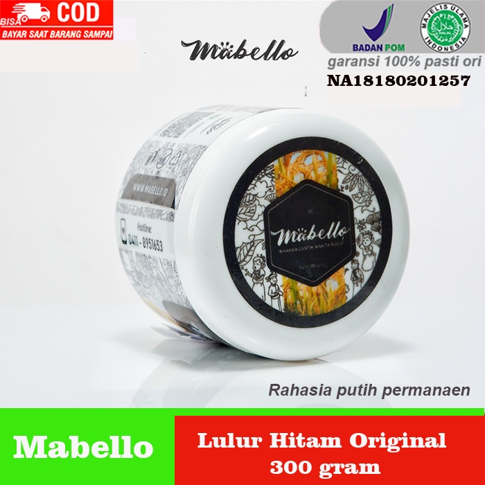 MABELLO lulur pemutih badan lulur hitam untuk badan lulur beda lotong lulur bedda lontong mabelo original 99%halal sudah BPOM