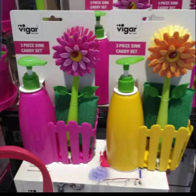 Vigar 3 set sink caddy set / dispenser sabun bunga informa