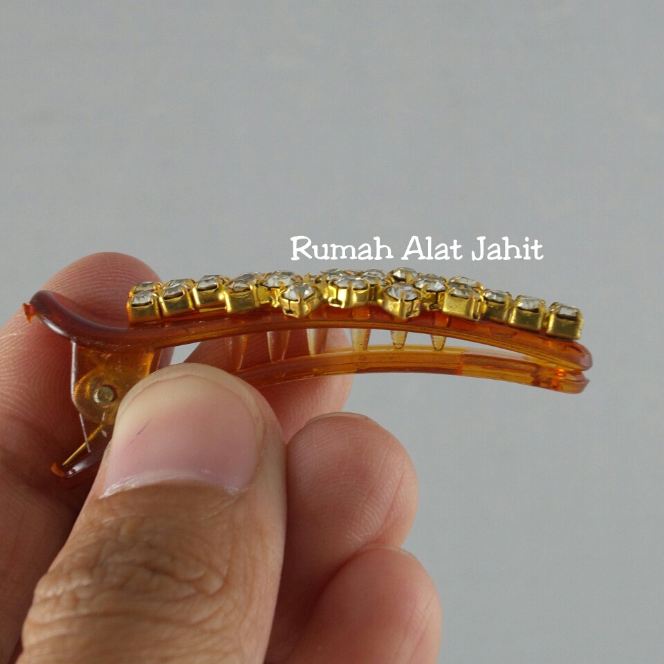 Jepit Rambut / Hair Clip Permata Baris Kotak 4.5cm (sepasang)