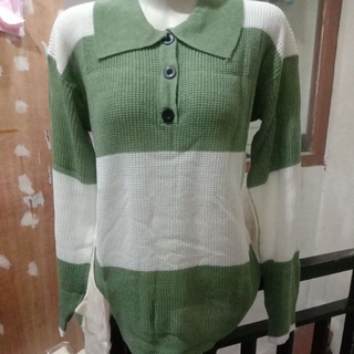 SWEATER RAJUT POLOK KNIT MOTIF TERBARU/SWEATER  BLOUSE RAJUT WANITA KOREAN STYILE