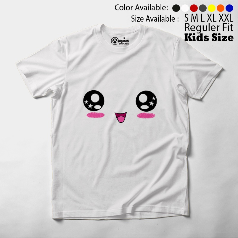 Baju Anak / Kaos Atasan Anak / Kids T shirt Kawaii Face