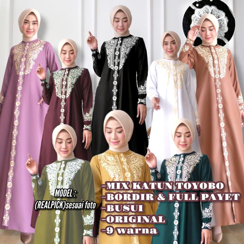 GAMIS WANITA TERBARU  SIIKAMEK STORE , GAMIS MADINA NURR (BAHAN TOYOBO PREMIUM KOMBINASI BORDIR)GAMI