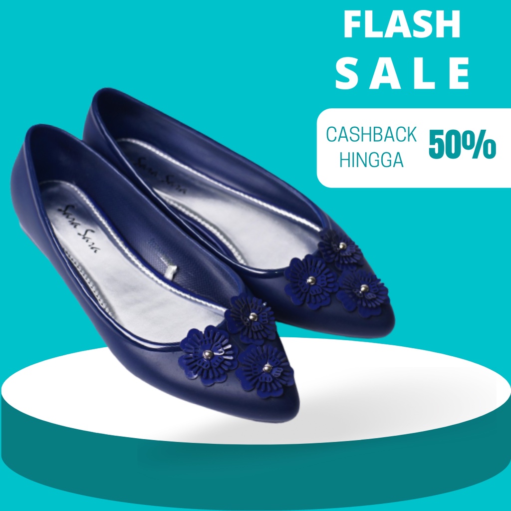 Sepatu Flatshoes Jelly Wanita Anti Air Karet Sepatu Flat Shoes Kerja Cewek Terbaru