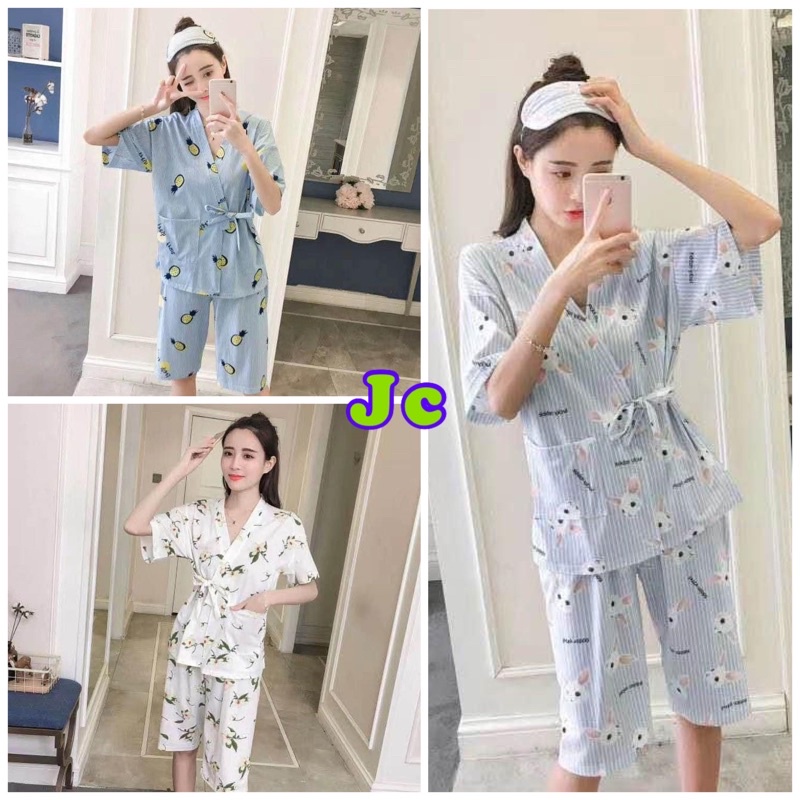 JC- Set Kimono HotPant / Set kimono Import HP / Piyama kimono