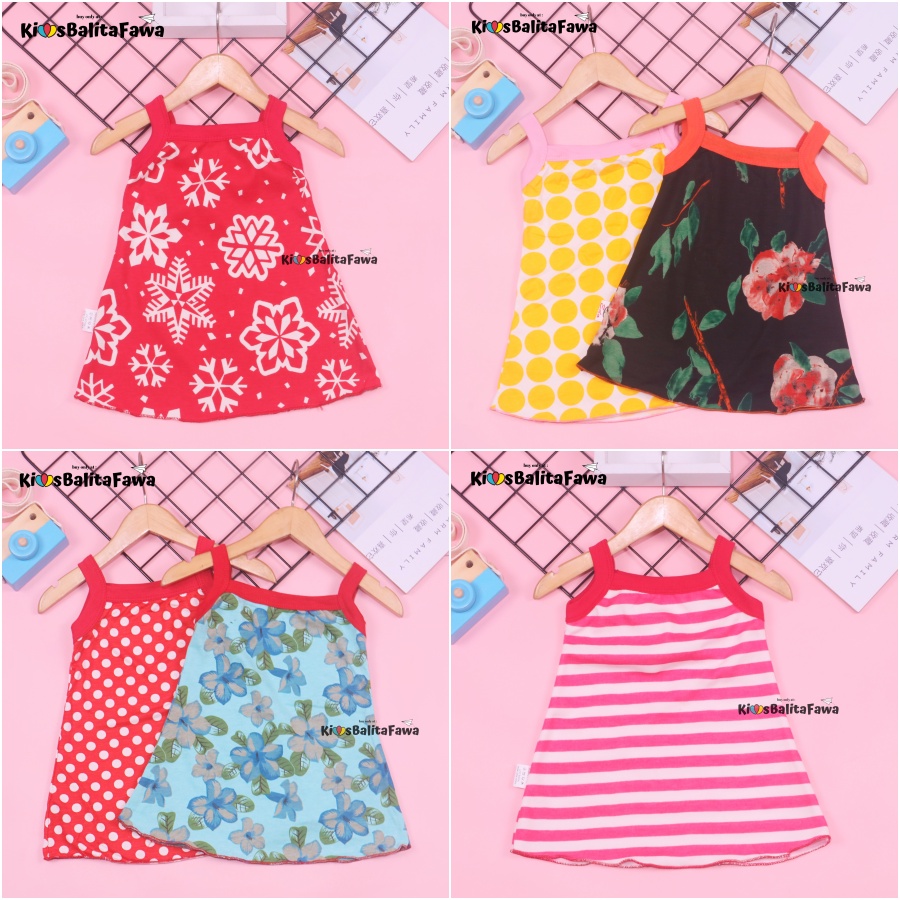 Tanktop Dress Bayi 0-12 Bulan / Baju Tidur Baby Girl Adem Bahan Kaos Daster Meylan Grosir Perempuan babycinnamon