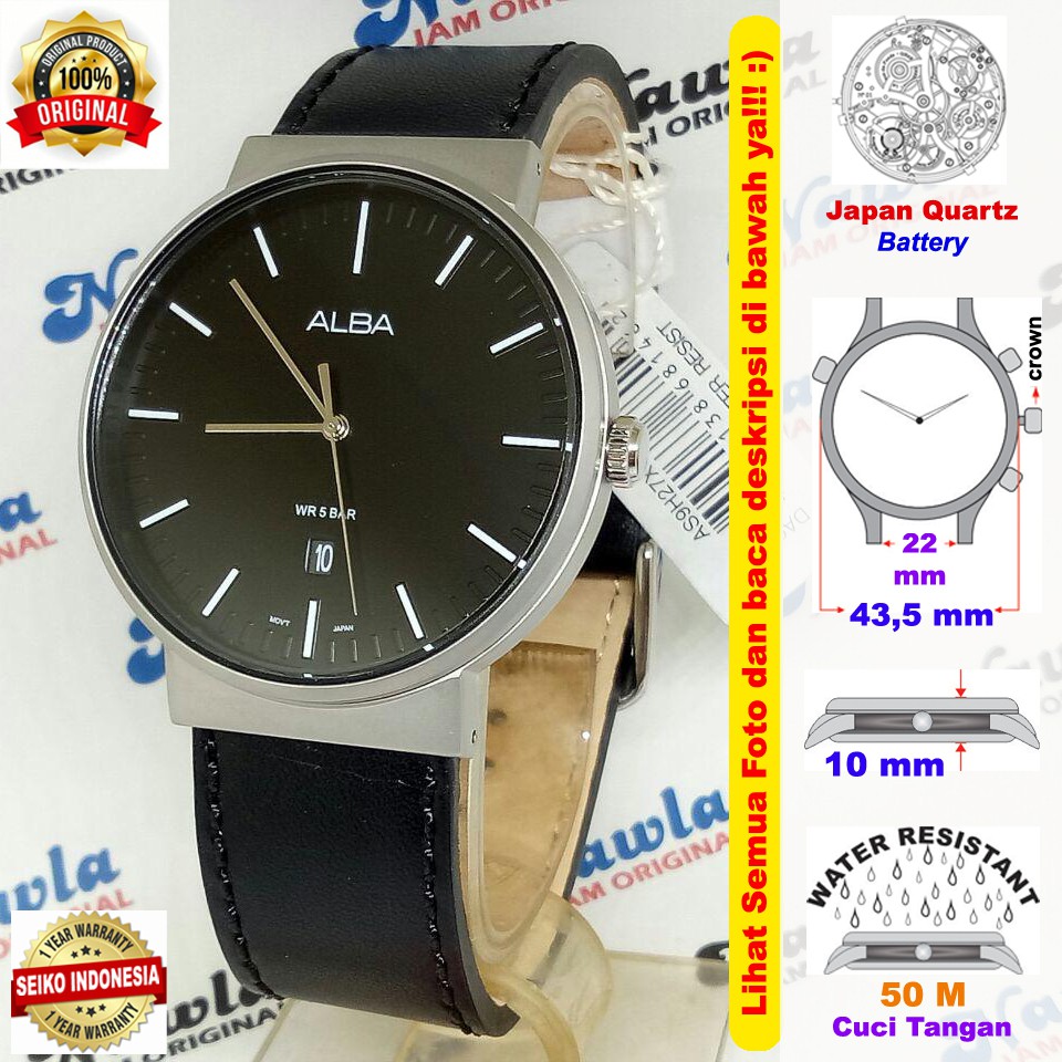 Alba Quartz AS9H27X1 Analog Black Dial - Jam Tangan Pria AS9H27