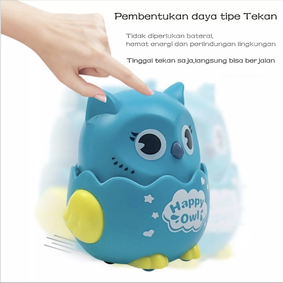 NA -HAPPY OWL TOYS-MAINAN BURUNG HANTU TANPA BATERAI - MAINAN EDUKASI