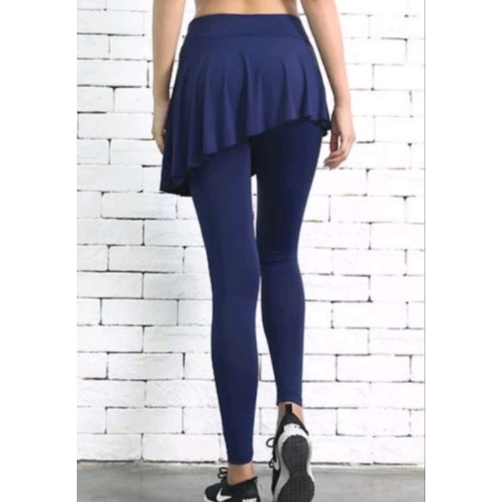 Legging Rok Senam Zumba Balet Yoga / Irreguler Legging Skirt-NAVY