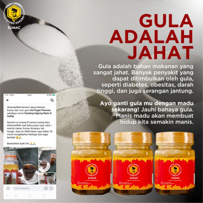 

PAHE (PAKET HEMAT ISI 3) MADU SUMAC HERBAL PENAMBAH IMUN (FREE PACKING)