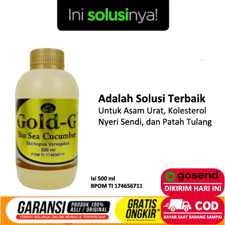 Jelly Gamat Gold G  Gne 500 ml Botol  Gemuk Bio  Sea Cucumber 