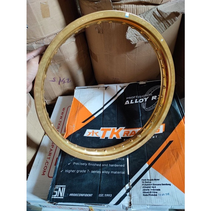 Velg Motor Ring 19 TK Japan Ukuran 185 Jari Jari 36 Gold New Old Stock