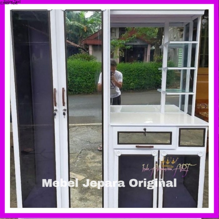 Lemari Pakaian / Baju Meja Rias Bahan Aluminium Kaca Minimalis