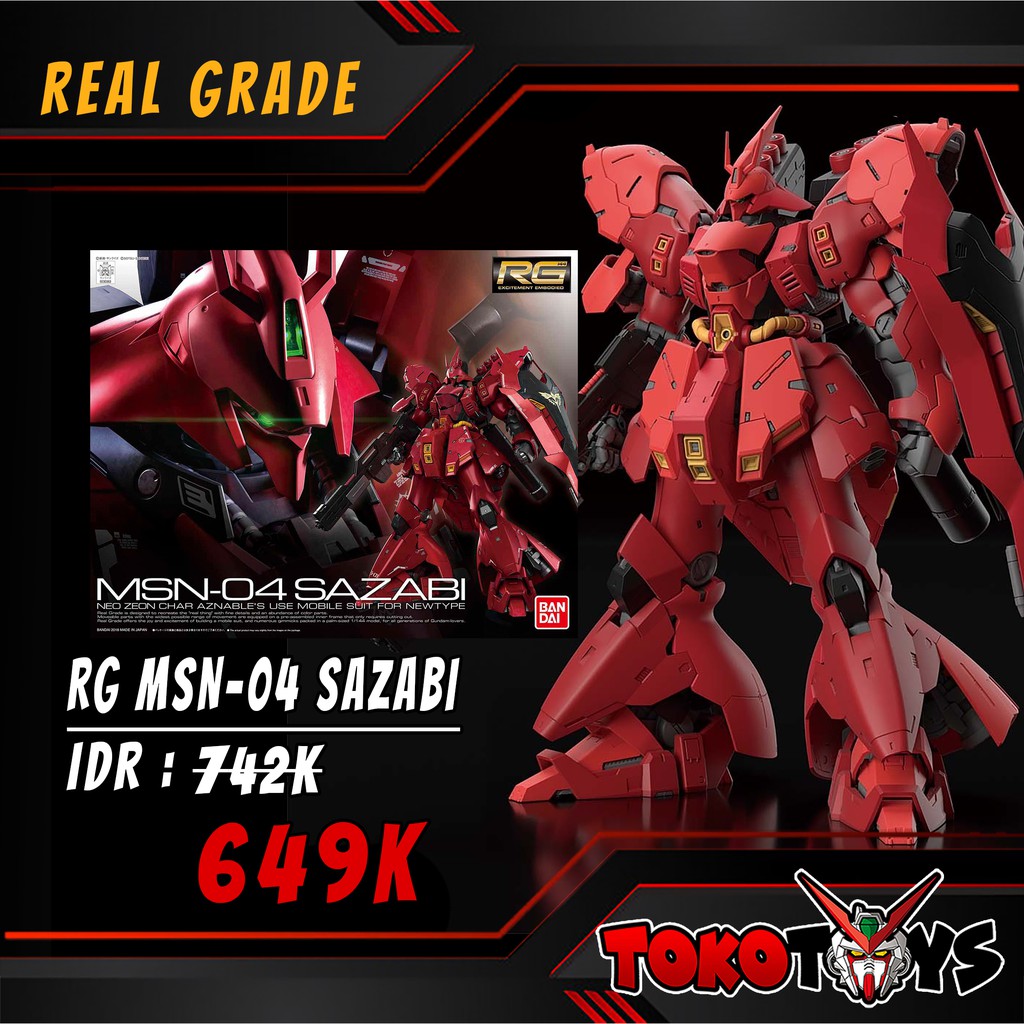 Jual Rg 1 144 Msn 04 Sazabi Rg Sazabi Gundam Original Shopee Indonesia