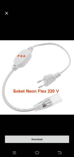 Kabel Colokan Soket jeck/Kabel Colokan Lampu Neon Flek  Led/Selang Strip 220 Voll