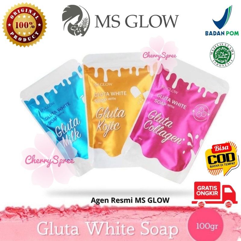SALE MS GLOW GLUTA WHITENING SOAP SCRUB Original Sabun Mandi Gluta MSGLOW Varian Kojic Gluta Collagen Glu