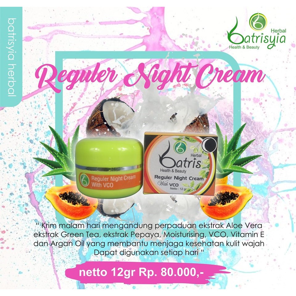 SATUAN Regular Night Cream, Krim Malam Reguler Batrisyia Herbal