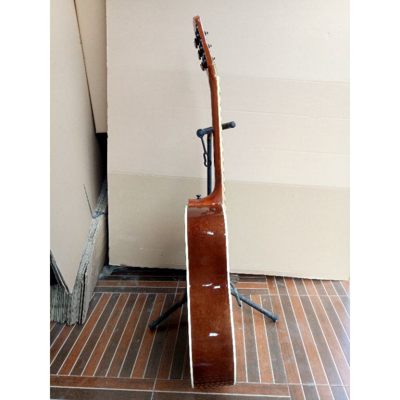 gitar akustik jumbo dobel run neck utuh murah