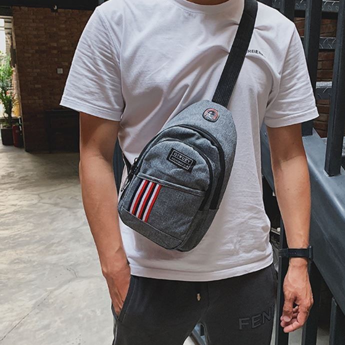 GI 5026 RISCE TAS WAISTBAG KANVAS IMPORT PRIA COWOK LAKI-LAKI JAKARTA BATAM JTF