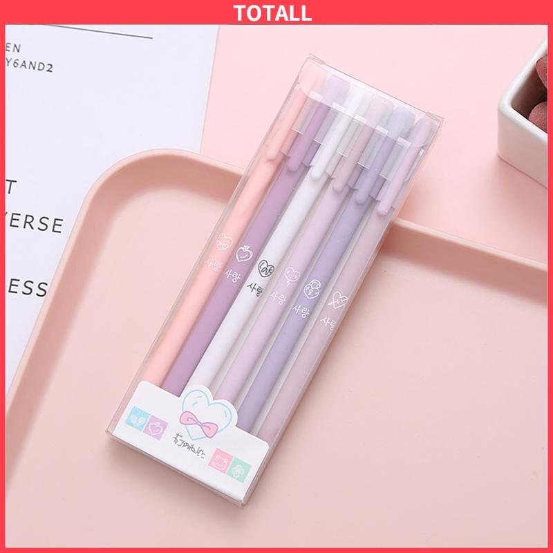 COD 6 Buah/Set Tanda Tangan Pena Sederhana Siswa Penel Pulpen Morandi Warna Siswa Tanda Tangan Pena Sekolah Kantor Pasokan Alat Tulis-Totall