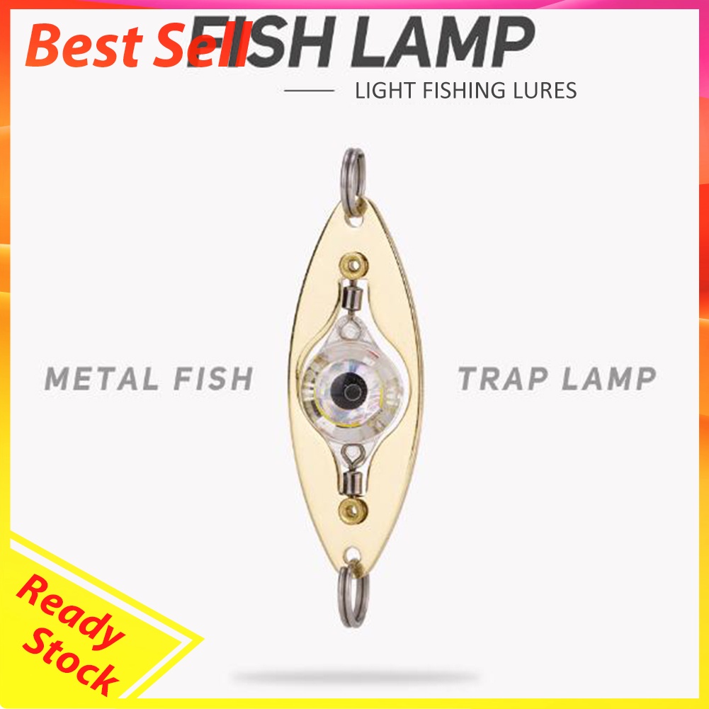 LED Fishing Lure Lamp Underwater Spoon Light Eye Shape Fluorescent Baits