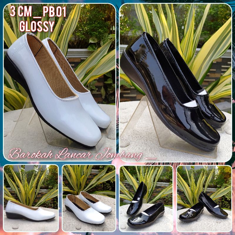 Sepatu Pantofel Wanita Guru Kantor Hak 3cm Size 37-41 3CM PB 01 GLOSSY