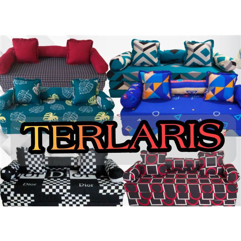 Sofa Bed  Kasur busa Lipat Minimalis Untuk Kursi Ruang Tamu kain  katun