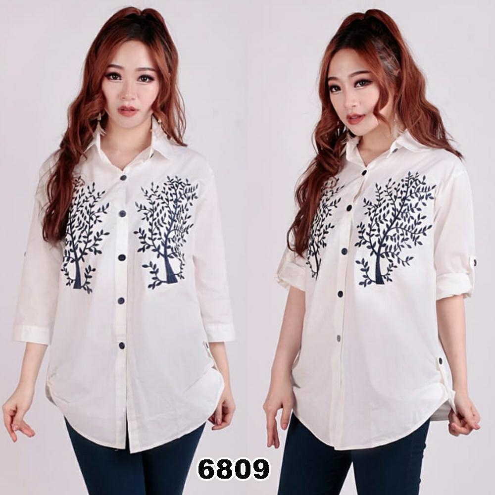 WSE390 - Kemeja Wanita Jumbo Oversize TINGTING XXXL / Kemeja Wanita Sablon Bordir / Atasan Wanita Jumbo 3XL / PREMIUM QUALITY