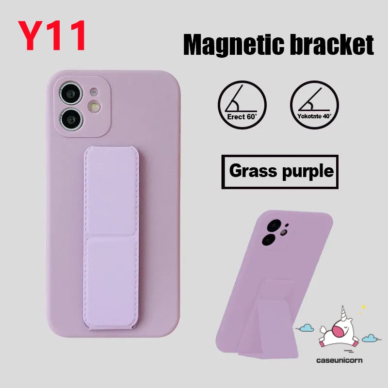 Samsung A32 Magnetic Bracket Case Samsung A03s A52 A72 A32 A50 A50S A30S A31 A12 A21S A51 A52S A71 A20S Straight Cube Macaron Color Stand Holder Wrist Strap Soft Silicone Cover