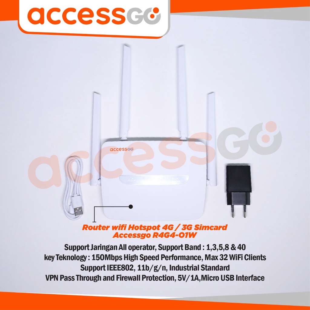 Modem Router Wifi AccessGo R4G4A-01W 4G LTE Unlock All Operator