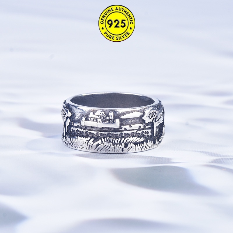 925 Silver New Creative Carved Ring