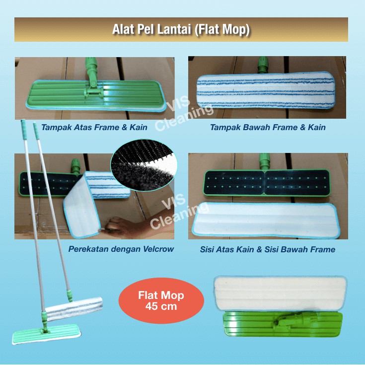 Flat Mop / Alat Pel Lantai 45 cm (Set Lengkap)