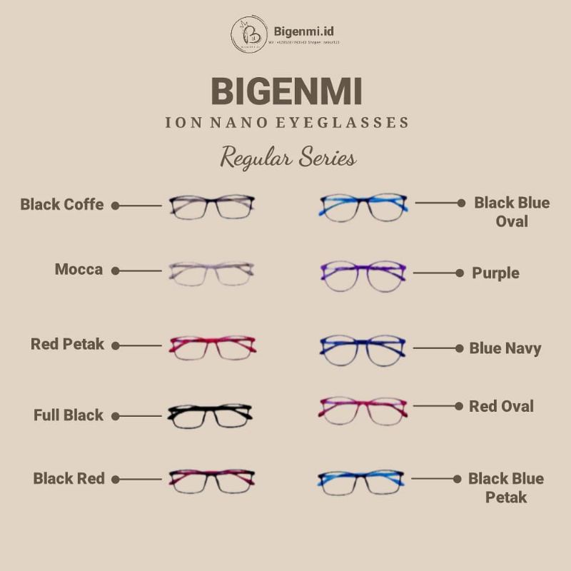 KACAMATA ION NANO EYEGLASSES BIGENMI TERAPI MATA MINUS, SILINDRIS, ANTI RADIASI DAN ANTI BLUERAYS