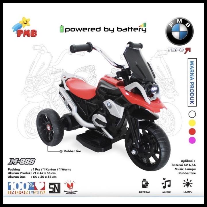 Motor Aki Anak PMB M-888 BMW Motor Mainan Anak Motoran Aki Anak