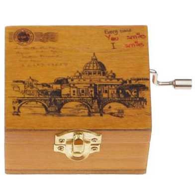 Kotak Musik Klasik Vintage Wooden Music Box