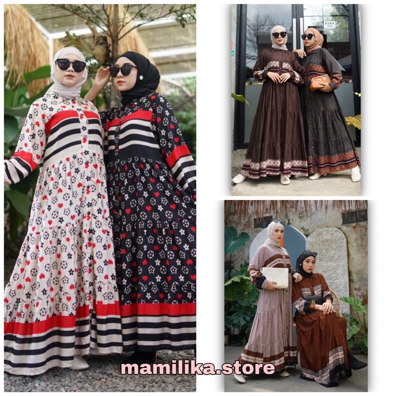 NAMARA DRESS MOTIF BRANDED | GAMIS | MIDI DRESS  | MIDI DRESS MUSLIM