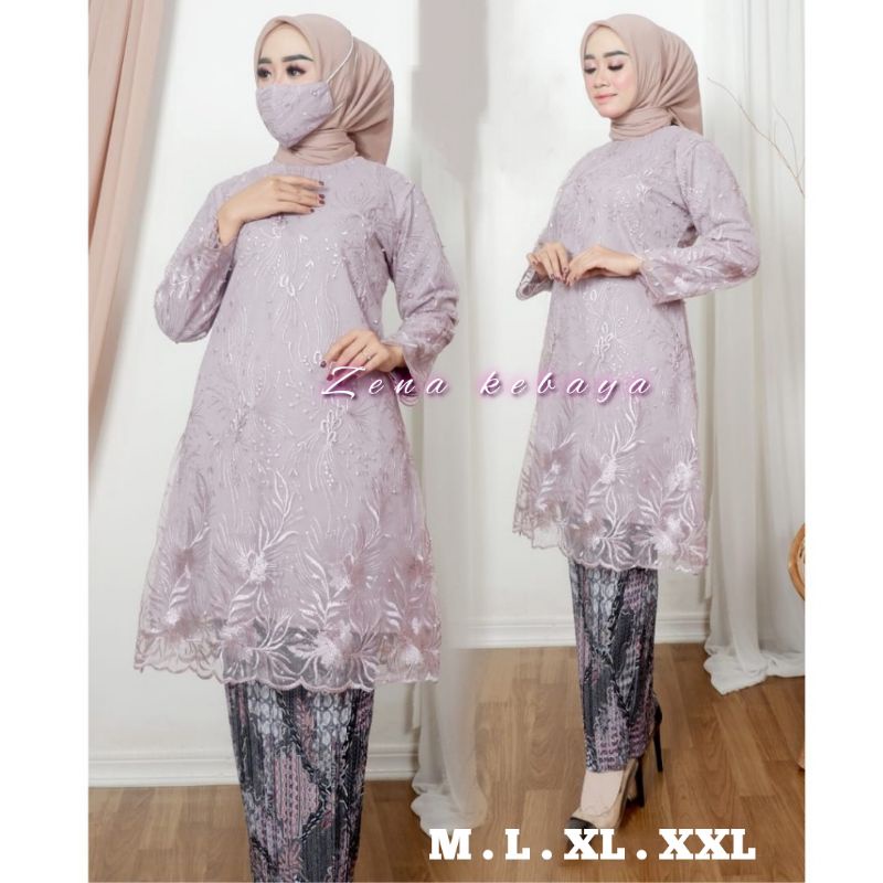 SET KEBAYA TUNIK TILE KEBAYA MODERN PESTA BAJU TUNIK WANITA