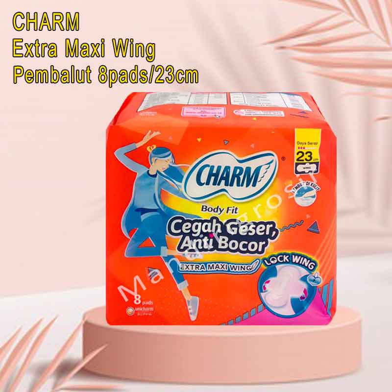 Pembalut Lock Wing * Charm * Extra Maxi Wing * Body Fit * 8pads 23cm