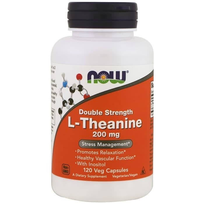 Now Foods L-Theanine 200 mg 120 Vcaps Double Strength / L-Theanine