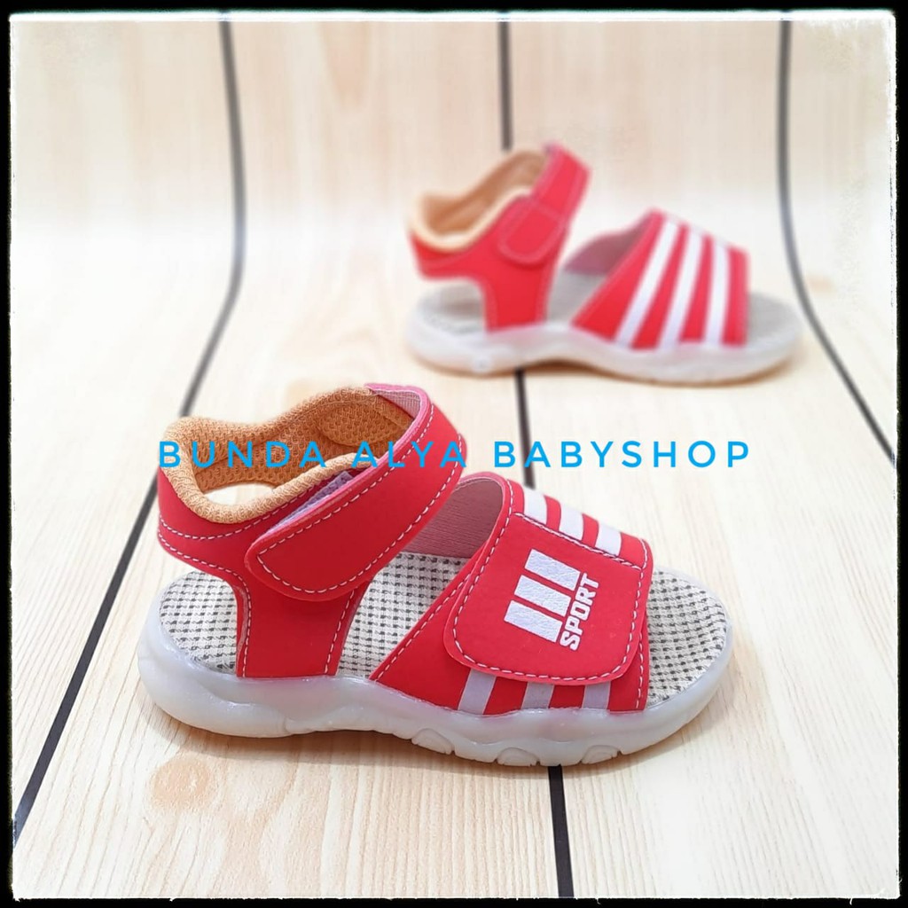 Sendal Anak Laki Laki Umur 1 2 3 4 Tahun MERAH Alas Karet - Sandal Anak Cowok Anti Licin SIze 22 - 30 ANti Licin