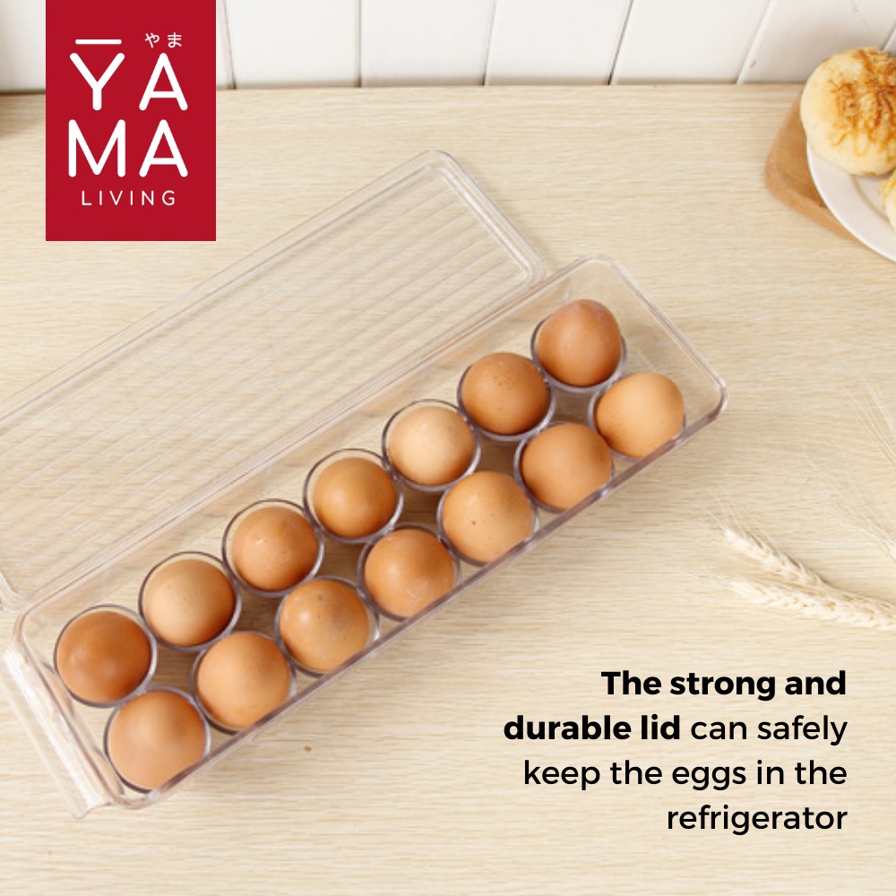 YAMA MARU Egg Storage Kotak Penyimpanan Telur Container Kulkas Akrilik Egg Shelf Organiser Box Telur Acryllic Isi 14 21