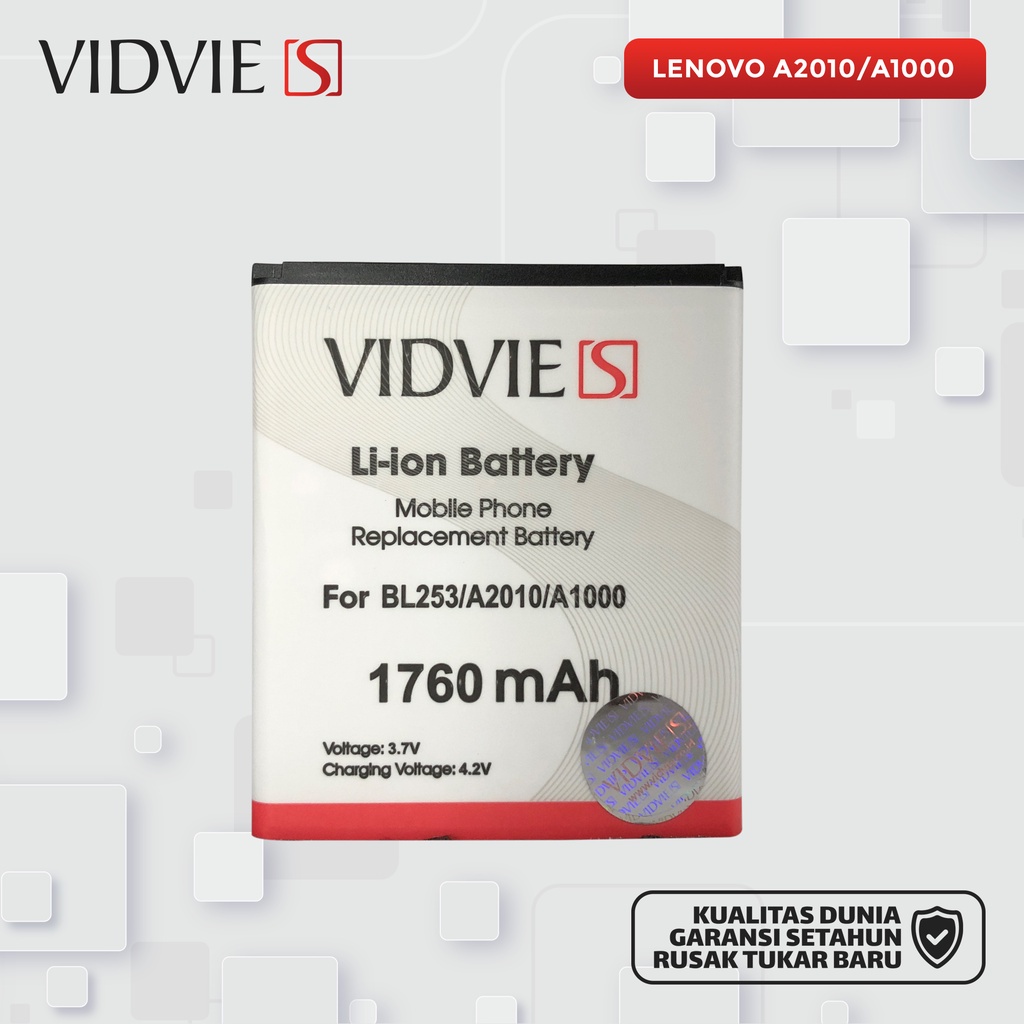 BATTERY BATRE BATERAI VIDVIE-S LENOVO A1000 / A2010 / BL253