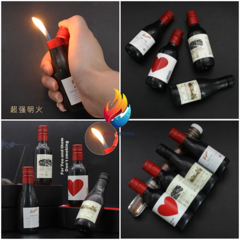 MANCIS Korek Api Gas Model Botol Minuman Wine Bottle JMING Lighter JM-356 1771 BISA COD