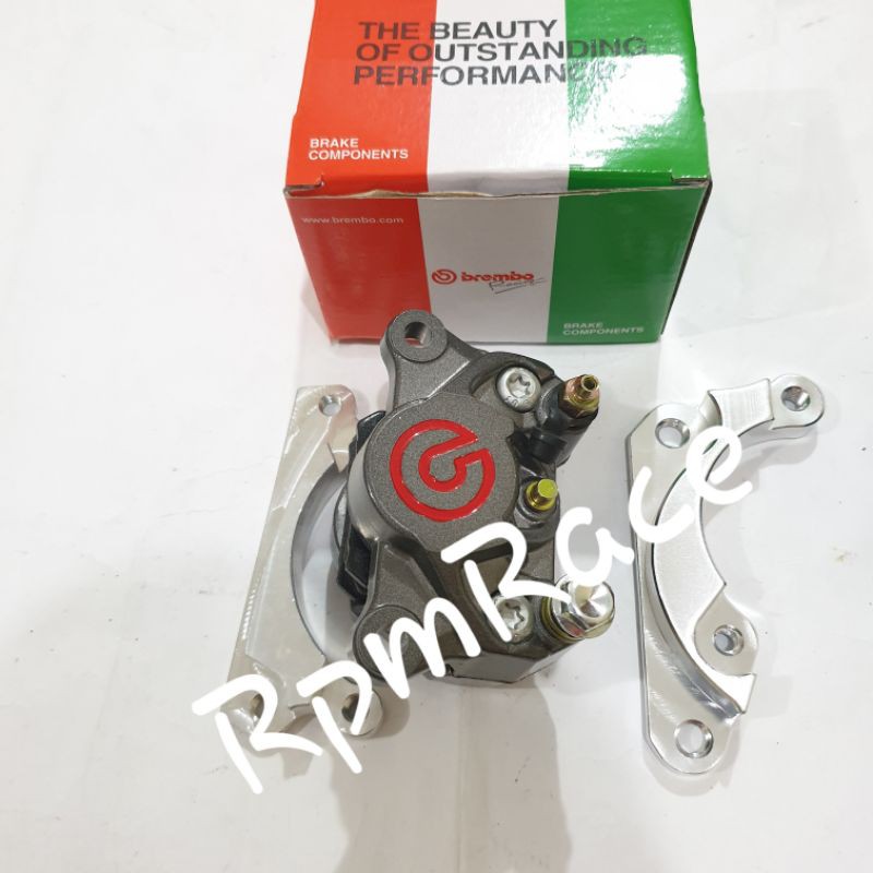 Paket Kaliper Bmb 2p / 2 Piston Big Logo Plus Breket Ukuran Disk standar Matic honda yamaha beat mio