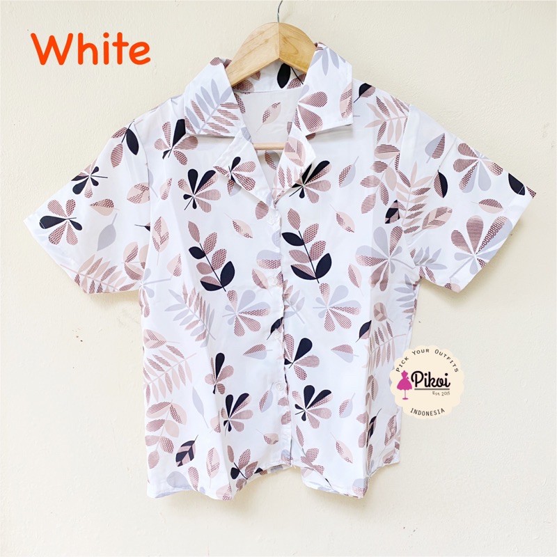 Kemeja lengan pendek motif bunga / kemeja hawaii murah / kemeja summer lucu / kemeja katun cewe 2336