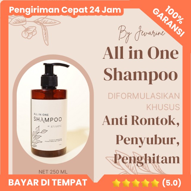 Shampoo Jevarine All In One Shampoo Anti Rontok Penghitam Rambut Penyubur Rambut (Garansi Uang Kembali Jika Produk Palsu)