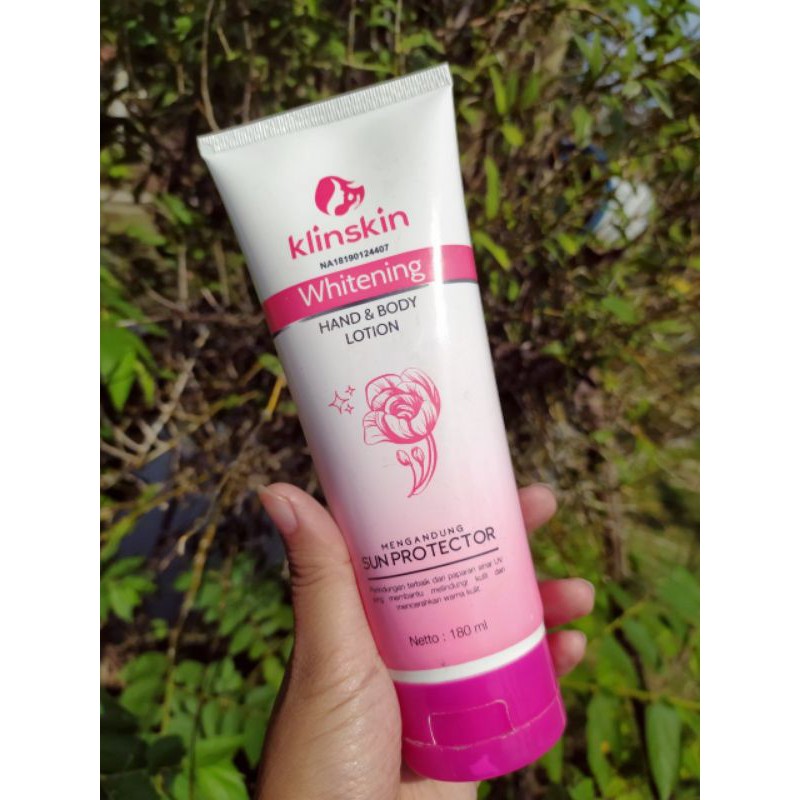 Jual Lotion Pemutih Kulit Klinskin Whitening Hand & Body 180ml Shopee Indonesia