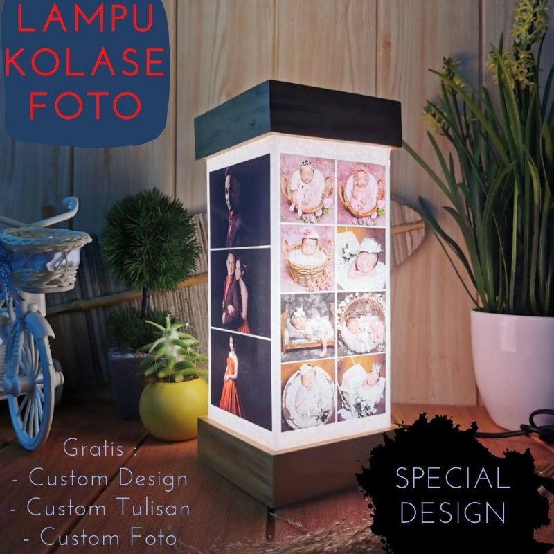 [SPECIAL DESIGN] Lampu Kolase Foto Custom Akrilik Foto Souvenir Custom